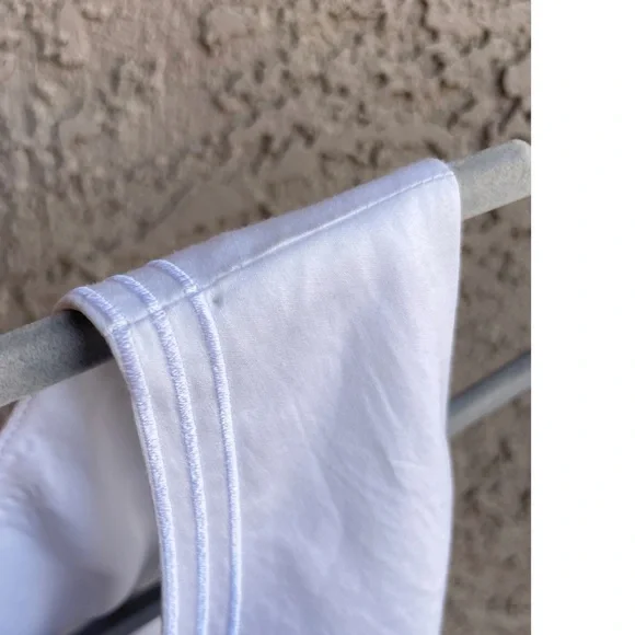 TALBOTS White Embroidered Sateen Fit & Flare Tie Belted Midi Dress Sz 12 - Picture 10 of 14